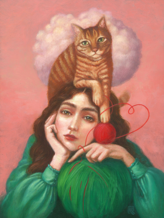 Kötődés - olaj, farostlemezen, 22,5 x 30 cm (plusz a keret mérete) Ár: 120.000 Ft