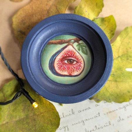 Füge, eredeti miniatür olajfestmény