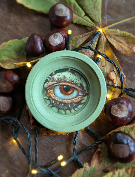 Vadgesztenye, eredeti miniatűr olajfestmény