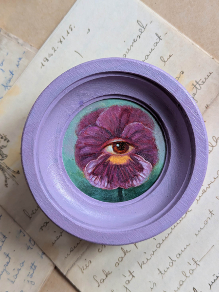 Viola, eredeti miniatür olajfestmény